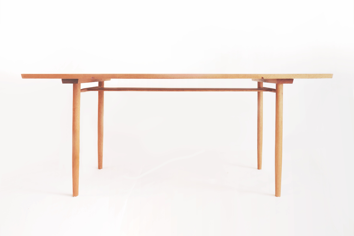 Dining table in teak, inspired by mid-century-modern design. By Olli Karvonen.