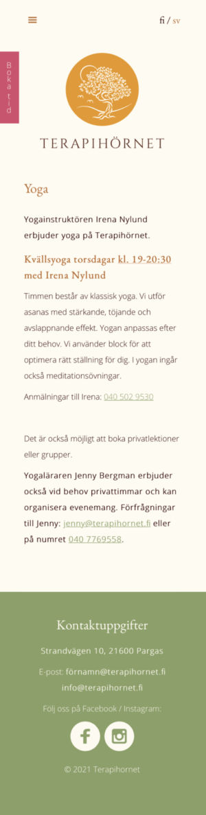 A clear and minimalistic website for Terapihörnet. Designed and coded by Olli Karvonen.