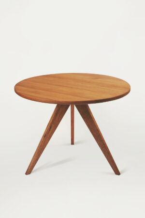 Simple dining table made of reclaimed teak from the 70s. Design and production by Olli Karvonen 2025