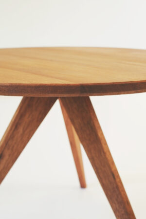 Simple dining table made of reclaimed teak from the 70s. Design and production by Olli Karvonen 2025